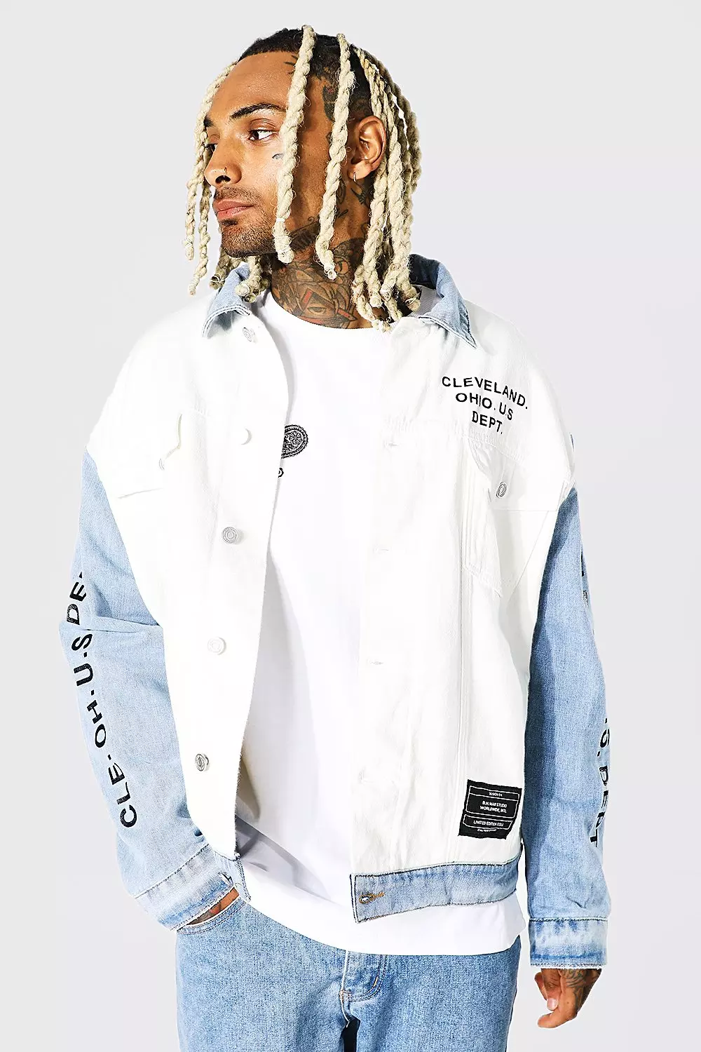 Contrast denim jacket best sale